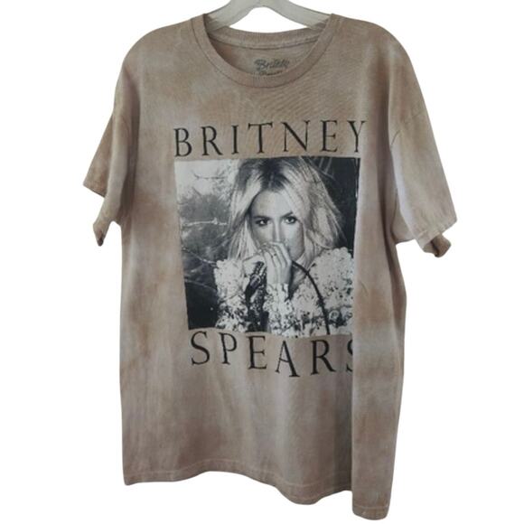 Britney Spears Tan Light Tie Dye Graphic T-shirt, Size Medium, New without Tag - Picture 1 of 5
